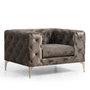 Atelier Del Sofa Sillón de Orejas Antracita, Tejido 100% Poliéster, Patas Metal Cromado, 108x90x70 cm