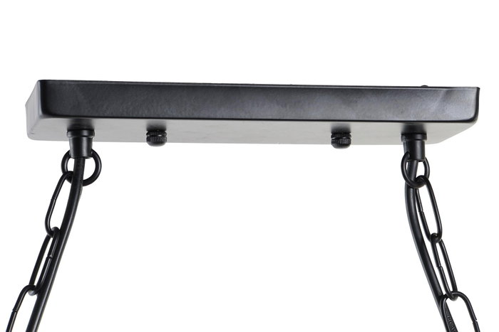 DKD Home Decor Lámpara de Techo Negra y Natural Metal y Cuerda 18 x 20 x 85 cm
