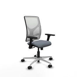 PIQUERAS Y CRESPO Silla de oficina Motilla con mecanismo Sincro, Gris y Blanco