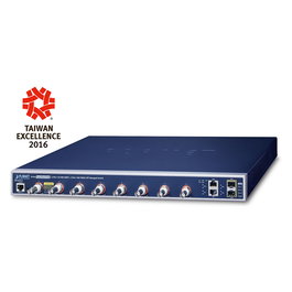 Planet LRP-822CS Switch Gestionado Gigabit 8 Puertos PoE+ 240W, 2 Puertos 10/100/1000T y 2 SFP, Montaje en Rack 1U para Red de Largo Alcance