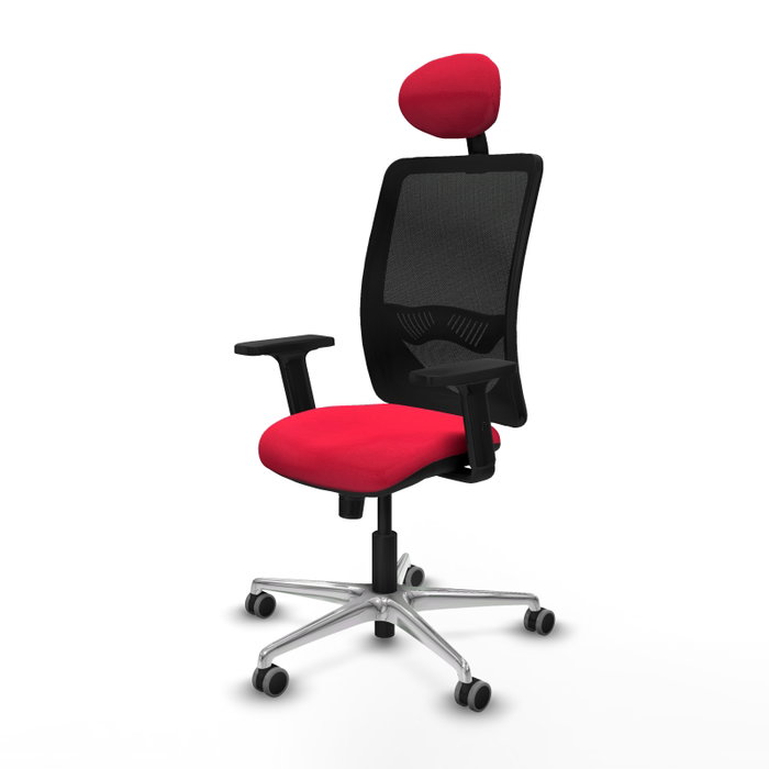 PIQUERAS Y CRESPO Silla de oficina Zulema con mecanismo Sincro, Rojo y Negro PIQUERAS Y CRESPO Silla de oficina Zulema con mecanismo Sincro, Rojo y Negro