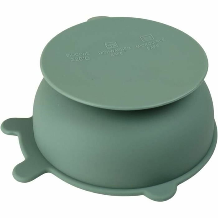 Thermobaby Cuenco de Silicona Verde Cactus con Ventosa Antideslizante