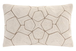 DKD Home Decor Cojín de Algodón Bordado a Mano Crudo 50x30 cm