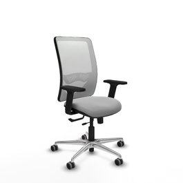 PIQUERAS Y CRESPO Silla de oficina Zulema con mecanismo Sincro/Traslack, Gris claro y Blanco
