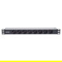 Intellinet PDU de Rack 19" 1U Horizontal, Regleta de Alimentación 8 Tomas EU Tipo F, Cable 1.8m, Montaje Rack, Aluminio Negro, Certificado UL