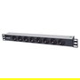 Intellinet PDU de Rack 19" 1U Horizontal, Regleta de Alimentación 8 Tomas EU Tipo F, Cable 1.8m, Montaje Rack, Aluminio Negro, Certificado UL