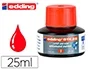 Edding BTK-25 Tinta Recambio Rotulador Pizarra Blanca Color Rojo Bote 25 ml