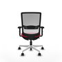 PIQUERAS Y CRESPO Silla de oficina Haches con mecanismo Sincro/Traslack, Rojo y Blanco