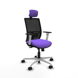 PIQUERAS Y CRESPO Silla de oficina Yunquera con mecanismo Sincro/Traslack, Lila y Negro