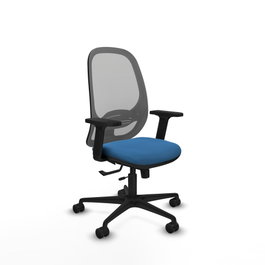 PIQUERAS Y CRESPO Silla de oficina Cilanco con mecanismo Sincro/Traslack, Azul claro y Gris