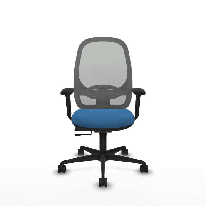 PIQUERAS Y CRESPO Silla de oficina Cilanco con mecanismo Sincro/Traslack, Azul claro y Gris
