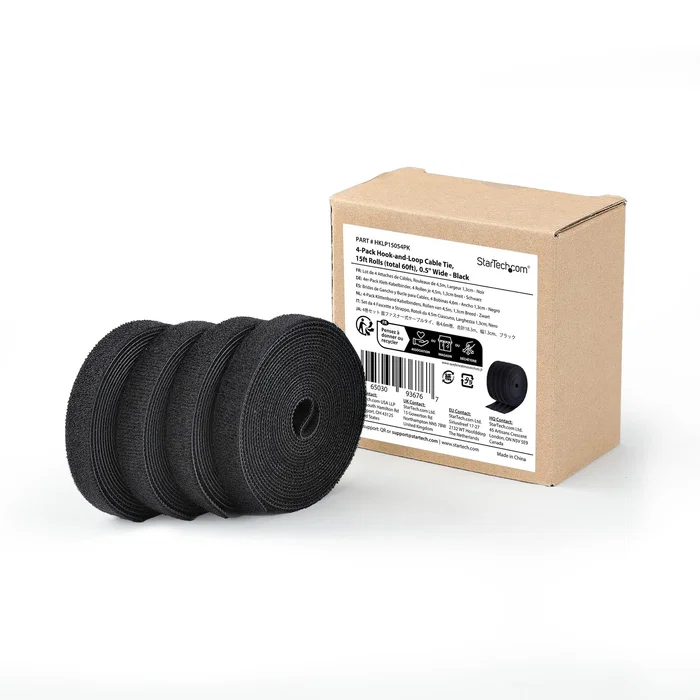 Startech Paquete de 4 Bridas Adherentes para Cables de 4,6 m Negro Startech Paquete de 4 Bridas Adherentes para Cables de 4,6 m Negro