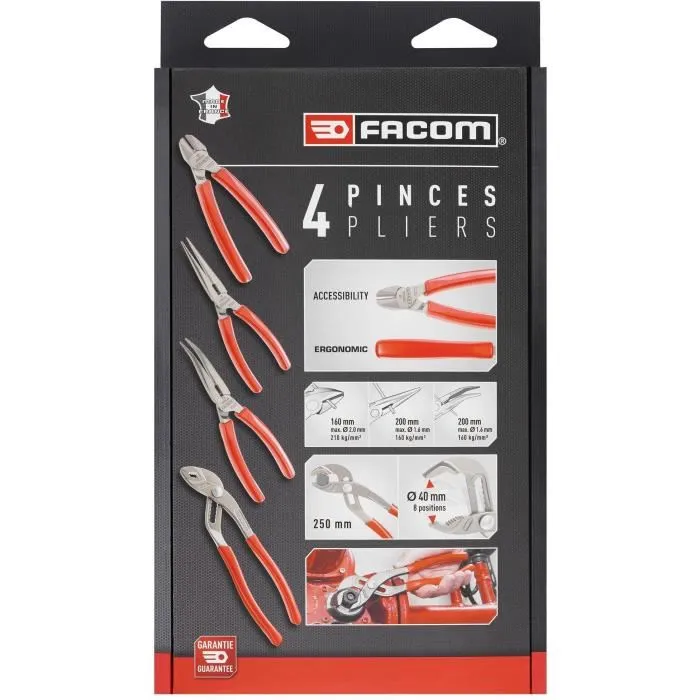 Facom Juego de 4 Alicates GJP.A4PB Serie G