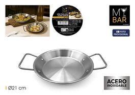 Inde Paellera Mini Servir Acero 21 cm (24 Unidades)