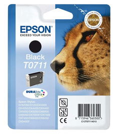 Cartucho Inkjet Epson T071140 Stylus D78/92/120 Dx4000/4050/5000/5050/6000/6050/7000F/7400/8400/9400F Negro 245 Pág.