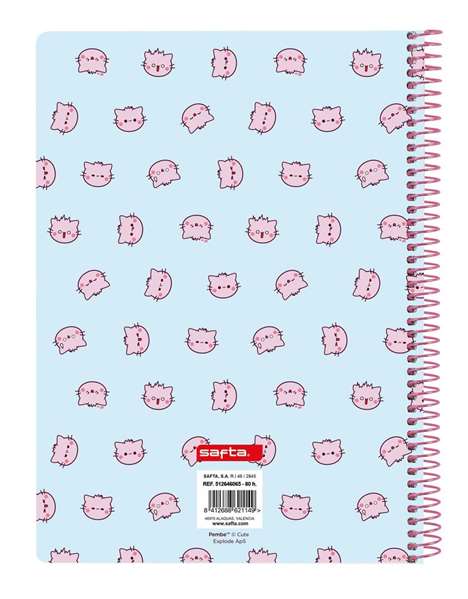 Safta Libreta Cuarto 80 Hojas Tapas Duras Pembe "The Pink Cat" 15.5x22x1cm Safta Libreta Cuarto 80 Hojas Tapas Duras Pembe "The Pink Cat" 15.5x22x1cm