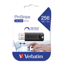 Verbatim PinStripe 256GB USB 3.2 Negro