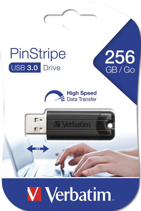 Verbatim PinStripe 256GB USB 3.2 Negro Verbatim PinStripe 256GB USB 3.2 Negro