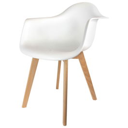 Home Deco Factory Butaca Blanca de Madera y Polipropileno Confortable 62x59,5 cm
