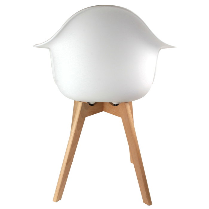 Home Deco Factory Butaca Blanca de Madera y Polipropileno Confortable 62x59,5 cm