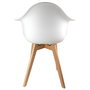 Home Deco Factory Butaca Blanca de Madera y Polipropileno Confortable 62x59,5 cm