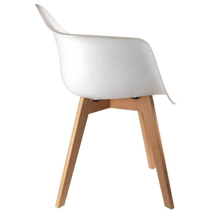 Home Deco Factory Butaca Blanca de Madera y Polipropileno Confortable 62x59,5 cm