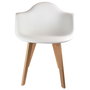Home Deco Factory Butaca Blanca de Madera y Polipropileno Confortable 62x59,5 cm