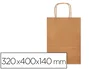 Q-connect Bolsa Papel Kraft Liso Asa Retorcida L 320x400x140 mm Natural 25 Unidades