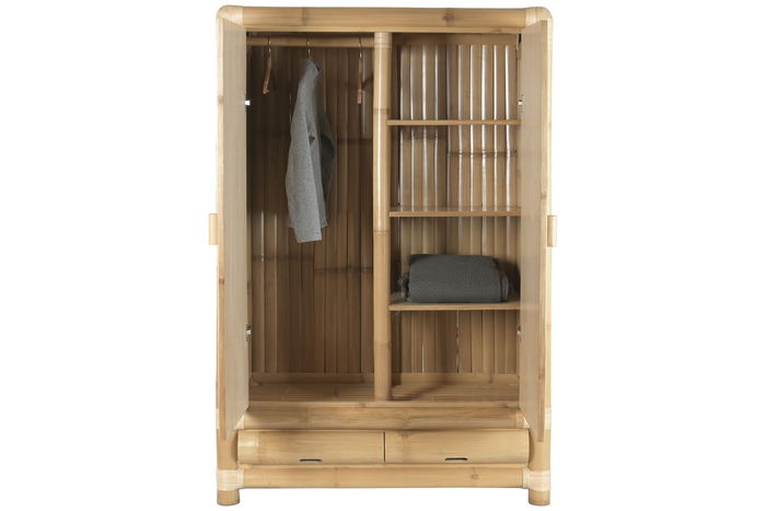 DKD Home Decor Armario Tropical Ratán Bambú Natural 120 x 60 x 180 cm