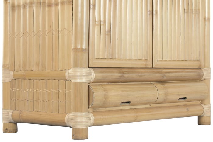 DKD Home Decor Armario Tropical Ratán Bambú Natural 120 x 60 x 180 cm