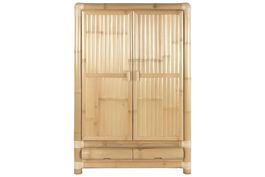 DKD Home Decor Armario Tropical Ratán Bambú Natural 120 x 60 x 180 cm