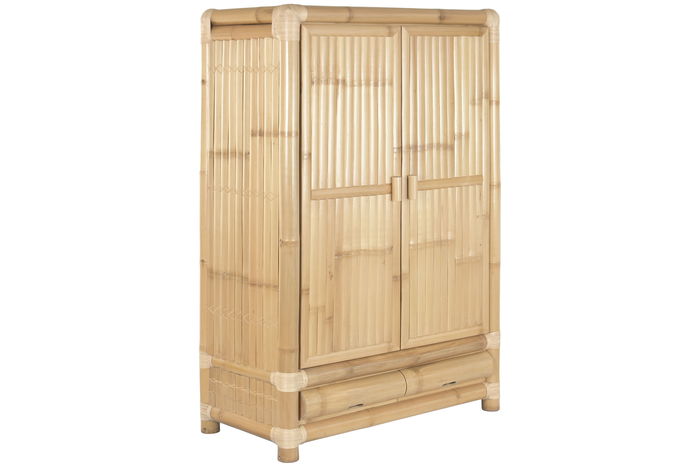 DKD Home Decor Armario Tropical Ratán Bambú Natural 120 x 60 x 180 cm