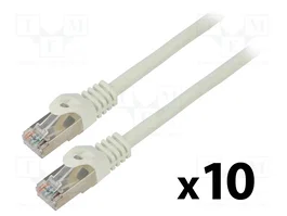 Lanberg Pack de 10 cables patch cord Cat 6 F/UTP 0,5m gris Fluke Passed
