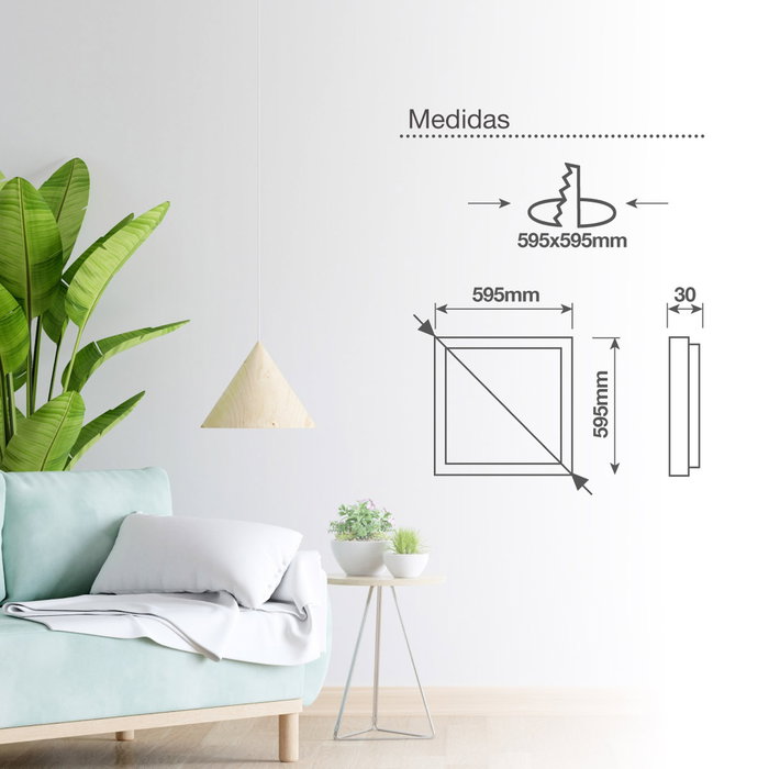 GSC Evolution Panel empotrable LED Ubari 59,5x59,5cm 40W 4200K Negro