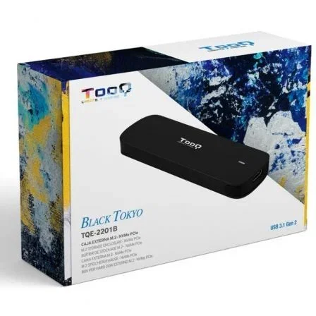 Tooq TQE-2201B Caja Externa para Disco SSD M.2 NVMe USB 3.1 Gen2 Negro Sin Tornillos