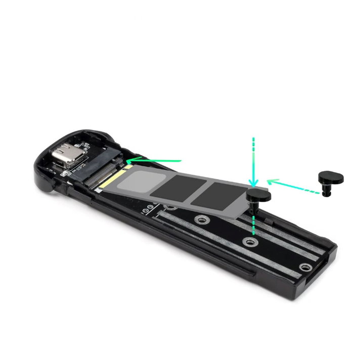 Tooq Caja Externa para SSD M.2 NVMe TQE-2201B, Negro