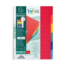 Exacompta Juego de 12 Separadores Multitaladro A4 en Cartulina de 225g Colores Surtidos