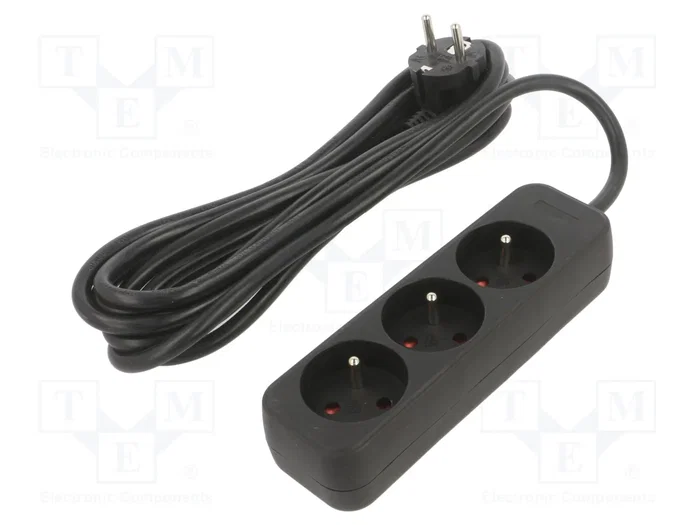 Lanberg Regleta de extensión 3x PL 3m negra