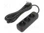 Lanberg Regleta de extensión 3x PL 3m negra