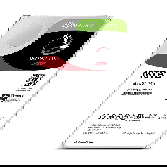 Seagate IronWolf Pro 16TB ST16000NT001 NAS 7200RPM 256MB SATA 3.5" HDD Interno