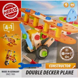 Heros Constructor Biplano de Madera 90 Piezas FSC +4 años HER4255870200081