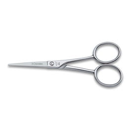 Tres Claveles Tijera Bigote Recta Inox 4.5" D 3C Acero Inoxidable para Barba y Bigote