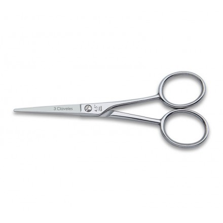 Tres Claveles Tijera de Bigote Recta Inox 4.5 inch Tres Claveles Tijera de Bigote Recta Inox 4.5 inch