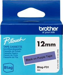 Brother Btag-F31 Cinta mecanográfica Negro sobre violeta