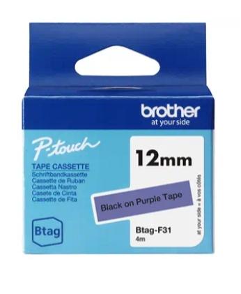 Brother BTAG-F31 Cinta de etiquetado Negro sobre morado 12mm x 4m Brother BTAG-F31 Cinta de etiquetado Negro sobre morado 12mm x 4m