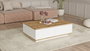 Hanah Home Mesa de Centro FR14-AW, Pino Atlántico y Blanco, Tablero de Partículas Melaminado, 90x60x28.6 cm