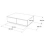Hanah Home Mesa de Centro FR14-AW, Pino Atlántico y Blanco, Tablero de Partículas Melaminado, 90x60x28.6 cm