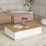 Hanah Home Mesa de Centro FR14-AW, Pino Atlántico y Blanco, Tablero de Partículas Melaminado, 90x60x28.6 cm