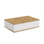 Hanah Home Mesa de Centro FR14-AW, Pino Atlántico y Blanco, Tablero de Partículas Melaminado, 90x60x28.6 cm