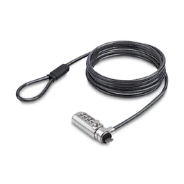 StarTech.com Cable de Seguridad Delgado para Portátil Compatible con K-Slot, 1,5m - Cable Antirrobo con Candado de Combinación, Resistente a Cortes, Acero al Carbono, Negro